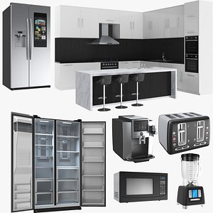 3D Large Kitchen Unit Collection