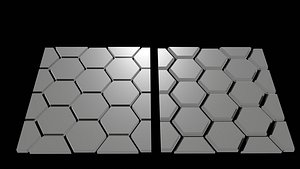 Modular Hexagon Panel Tileable Low Poly Sci-Fi Surface 3D model