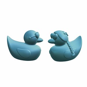 3D Man And Woman Duck Figure