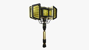 3D SciFi War Hammer A05 Black Yellow - Sci Fi Weapon Design