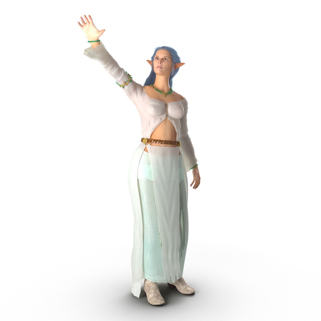 Female Elf Rigged 3D model preview