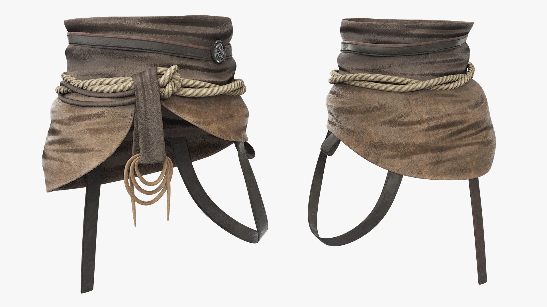 Japanese Warrior Obi Belt Brown 3D model preview