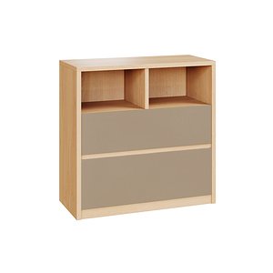 Penny Gene Plywood Latte Chest of Drawers 3D model