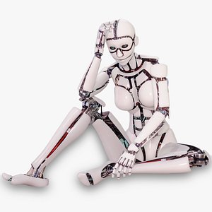 3D Robot girl model