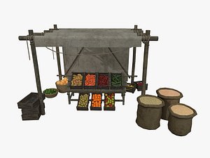 3D assets medieval vegetable fruit