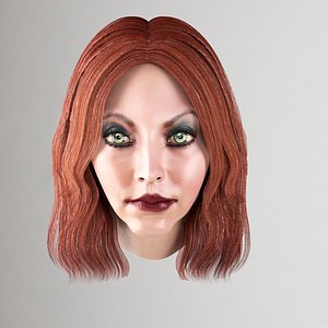 female hairstyle brunette 3D model