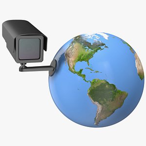 earth stylized security camera 3D model