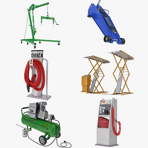 Autoservice Garage Machine and Tools Pack