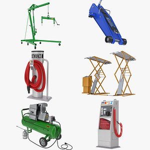 Autoservice Garage Machine and Tools Pack
