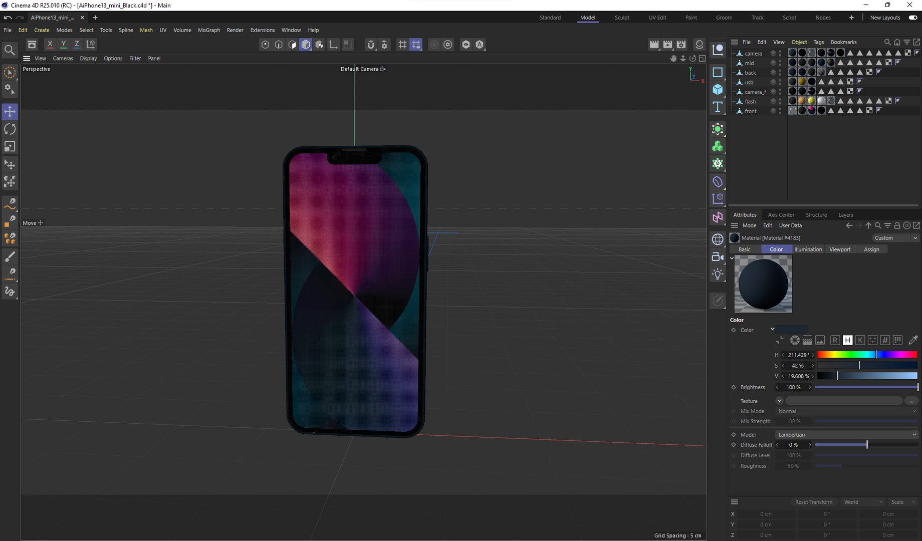 3D Apple iPhone 13 mini Midnight - TurboSquid 1846674