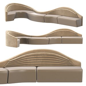 3D model VIP Lounge Lobby sofa L