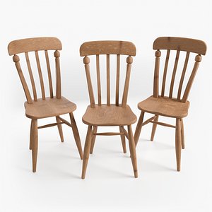 Wooden Chairs - Oak Wood Dining Chair - Waxed Used