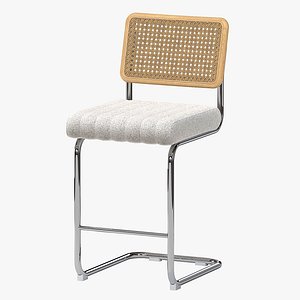 3D Blake Rattan Boucle Bar Stool