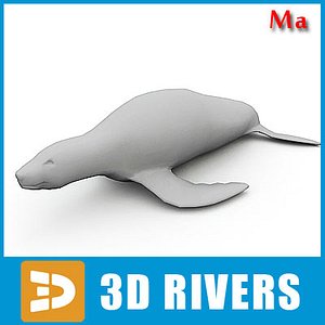 3d fbx polygonal fur seal