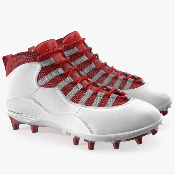 Modello 3D Scarpe da baseball Air Jordan 10 rosse TurboSquid 1878008