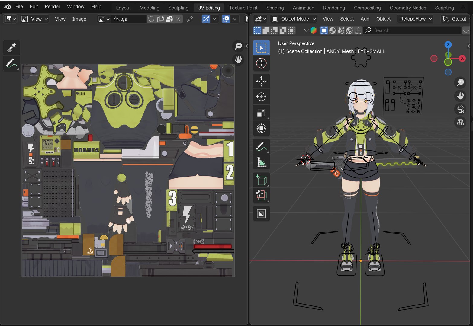 3D Anime Female Character Rigged Model - TurboSquid 2352222