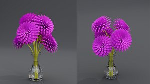 Flower Vase on Glass Pot 3D model