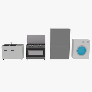 set of household items 3D model