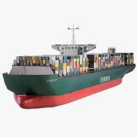 Container Ship Evergreen Ever Given Lowpoly PBR
