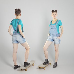 photogrammetry young woman character body model