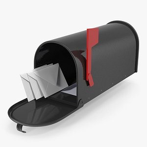 Personal Mailbox with Envelopes 3D Model