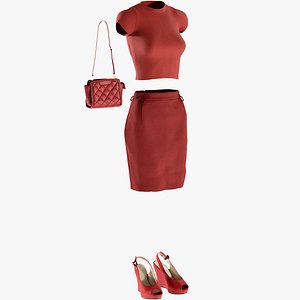 Women's Skirt, Tshirt, Shoes and Bag