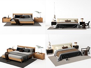 Modern Nordic Double Bed Bedroom Furniture Set PBR