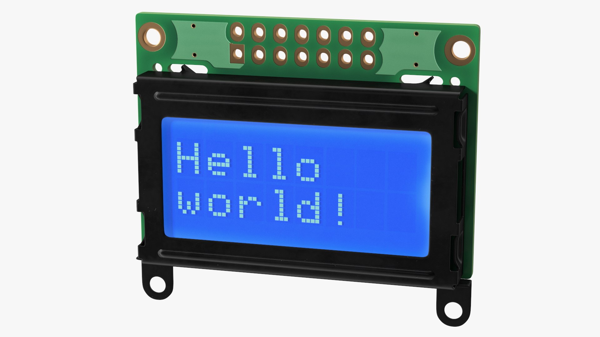 Character LCD Display Blue ON 3D model preview
