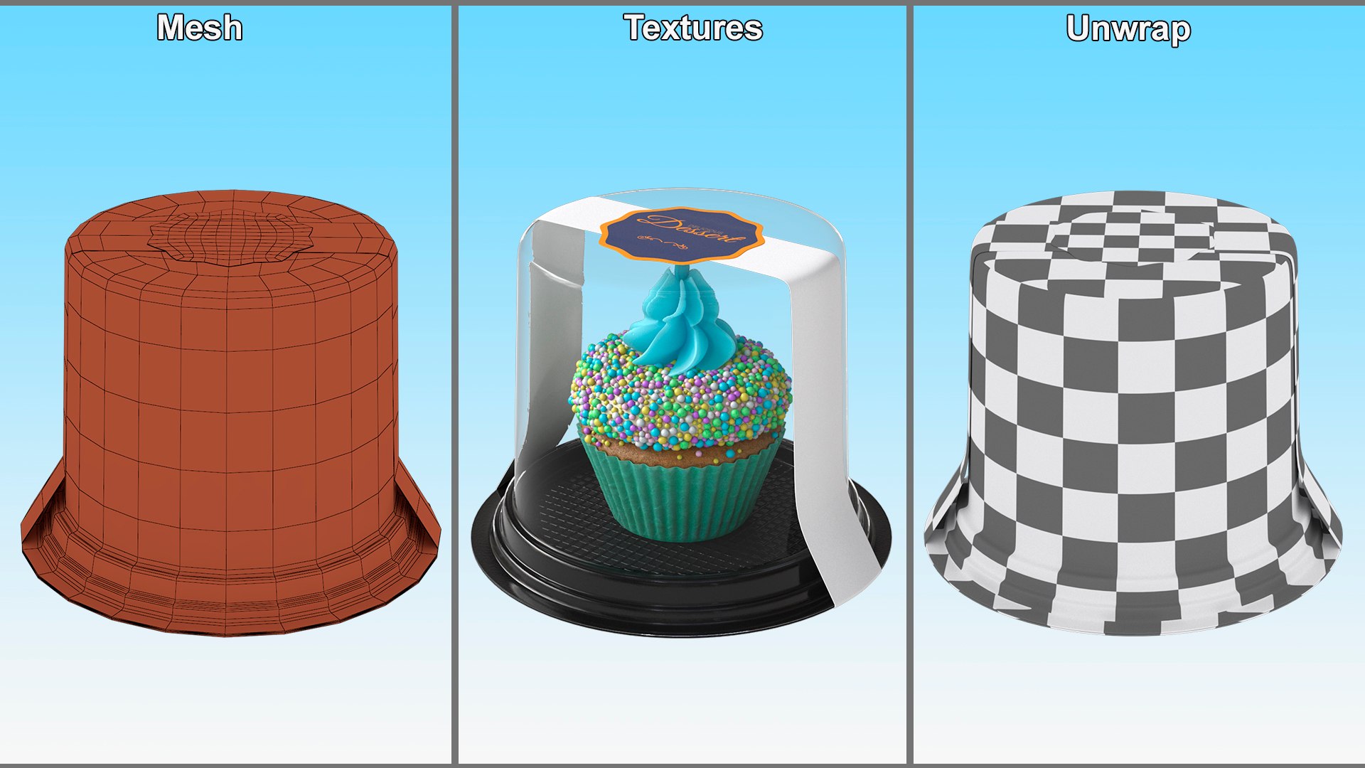 Cake In Plastic Container 3D - TurboSquid 2303804