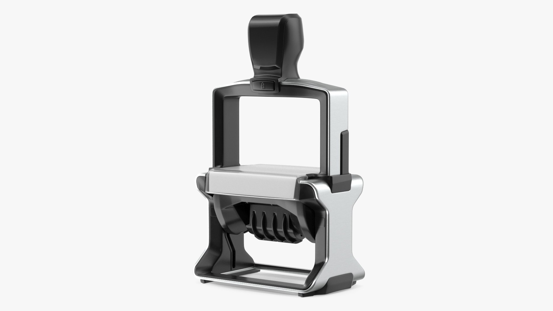 Professional Self Inking Date Stamp Rigged 3D model preview