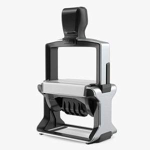 Professional Self Inking Date Stamp Rigged 3D model