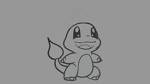 Charmander Wall Silhouette 02 3D model