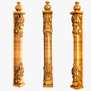 3D Classic Decorative Furniture Column