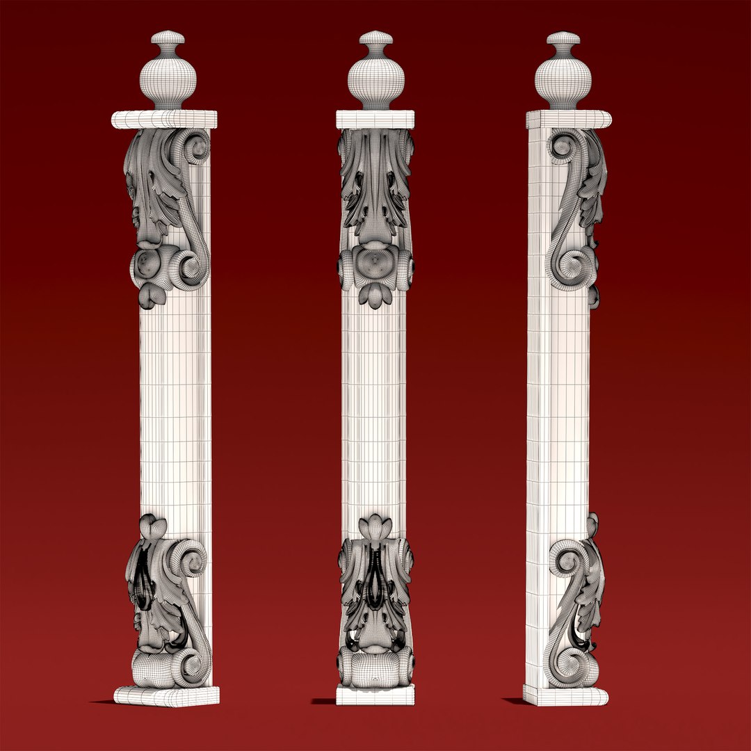 3D Classic Decorative Furniture Column - TurboSquid 2307227