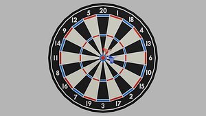 DartBoard and Darts 3D model
