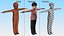 Rigged Asian Child Boys Collection 4 for Maya