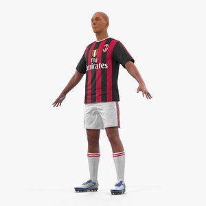 3D soccer football player milan model