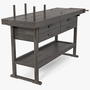 Wooden Carpenter Workbench 3D model