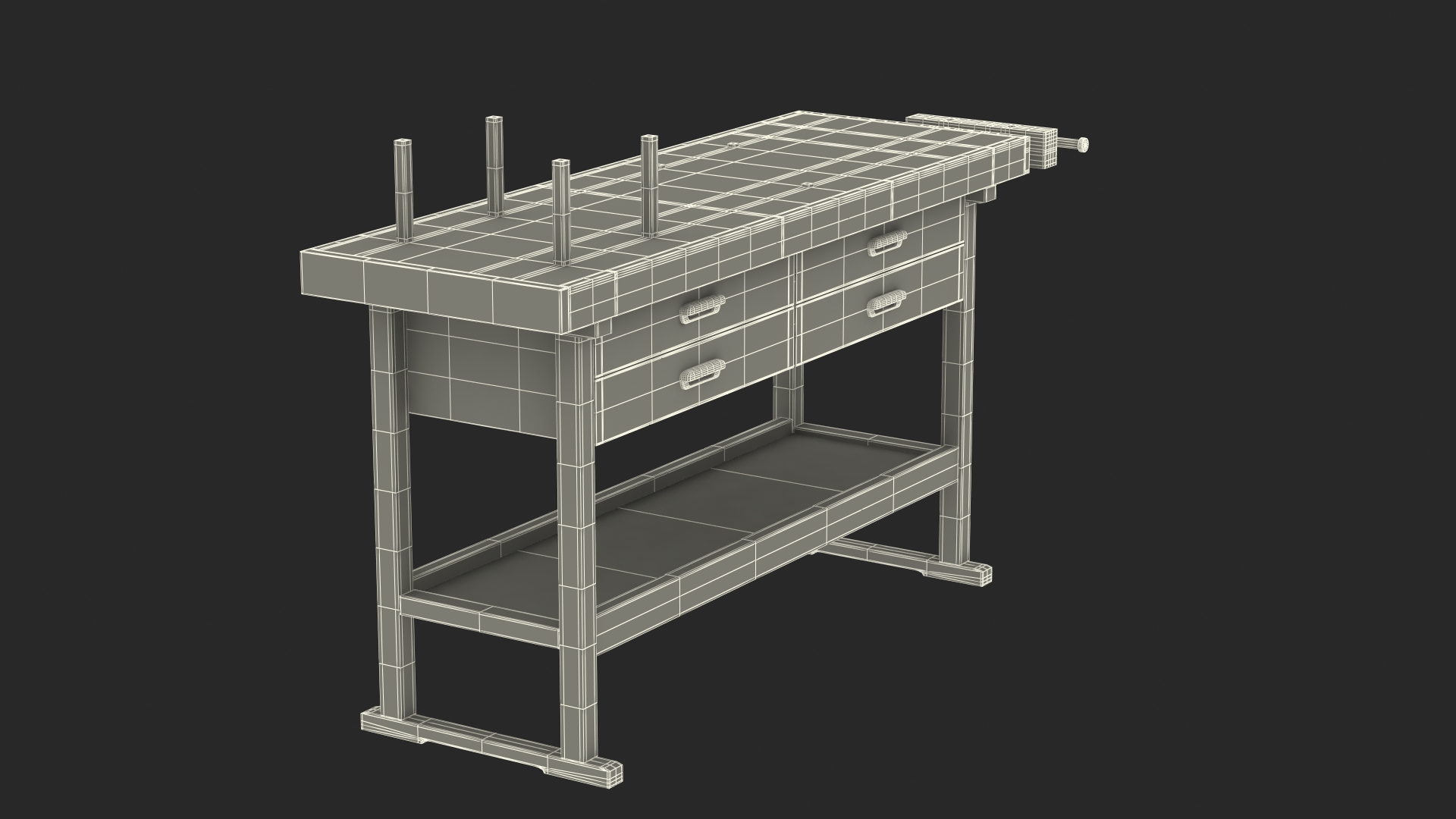 Wooden Carpenter Workbench 3D model - TurboSquid 1745392