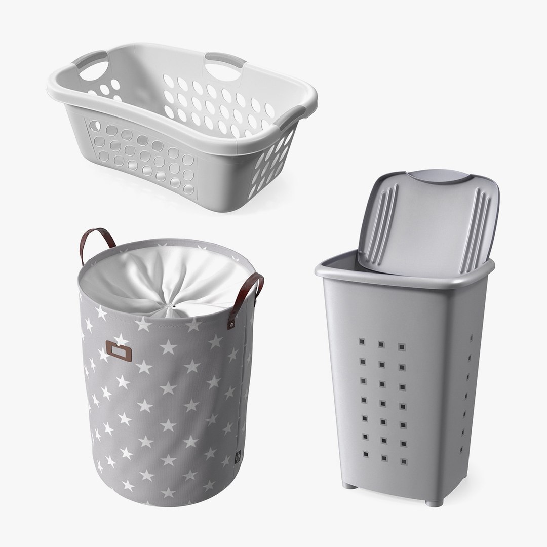 Laundry Baskets Collection 3D model preview