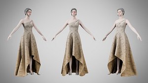 Dress 28 Grullo With Design 3D model