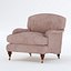 Covered Fabric Armchair with wooden Legs 3D