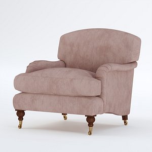 Covered Fabric Armchair with wooden Legs