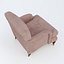 Covered Fabric Armchair with wooden Legs 3D
