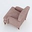 Covered Fabric Armchair with wooden Legs 3D