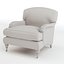 Covered Fabric Armchair with wooden Legs 3D