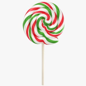 christmas swirl lollipop 3D model