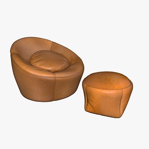 3D armchair minotti capri model