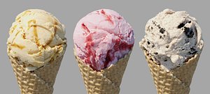 Ice Cream Waffle Cone 3 Flavours
