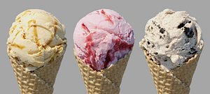 Ice Cream Waffle Cone 3 Flavours
